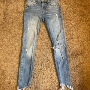 Zara Distressed Skinny Ankle Jeans